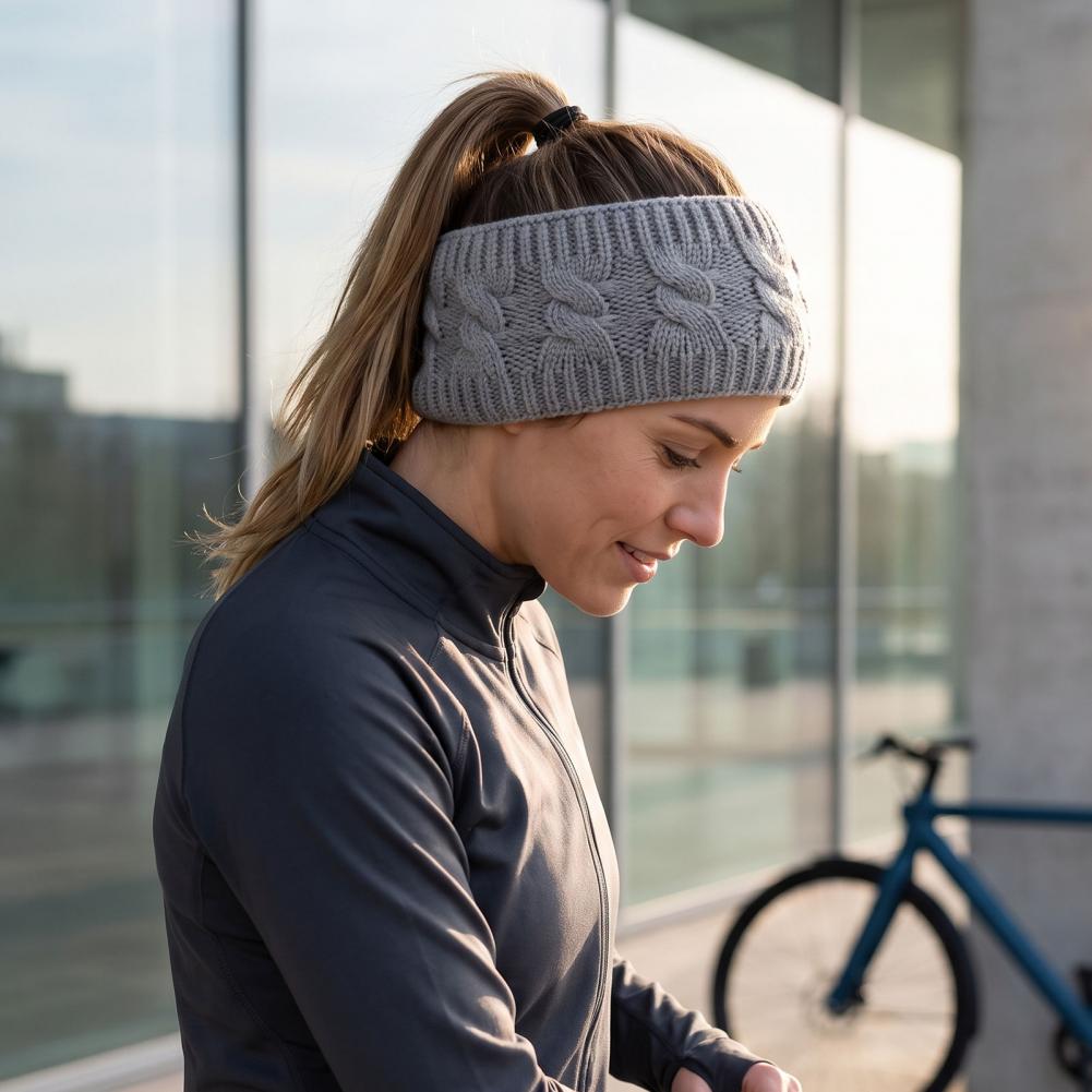 冬用のフェイクファー製ヘッドバンド、女性用ニットヘッドバンド - Fleece Ear Warmer Band のレビューと価格