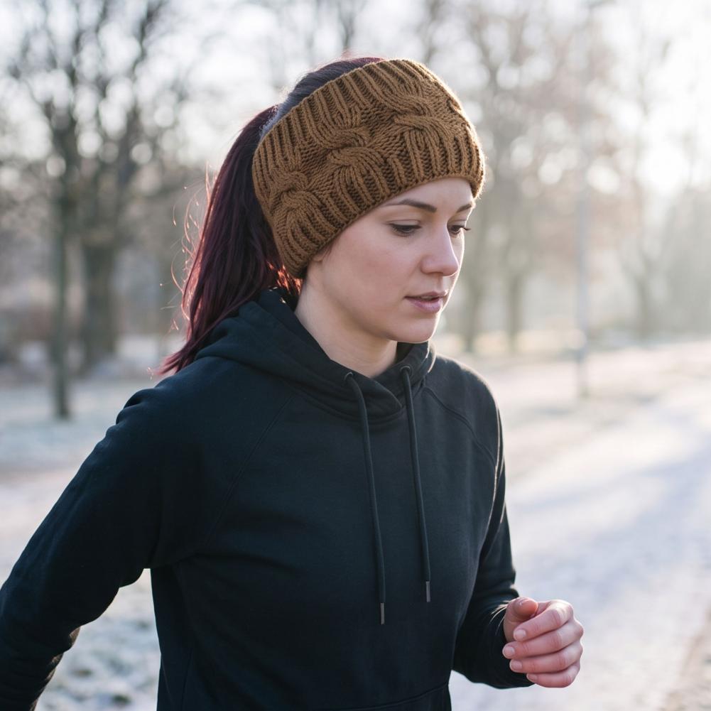 冬用のフェイクファー製ヘッドバンド、女性用ニットヘッドバンド - Fleece Ear Warmer Band のレビューと価格