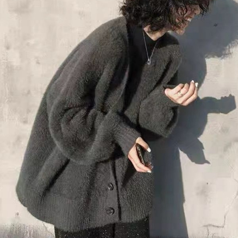 イミテーションミンクフリースセータートップ 新秋冬 ルーズカ - Wool Coat Peacoat のレビューと価格