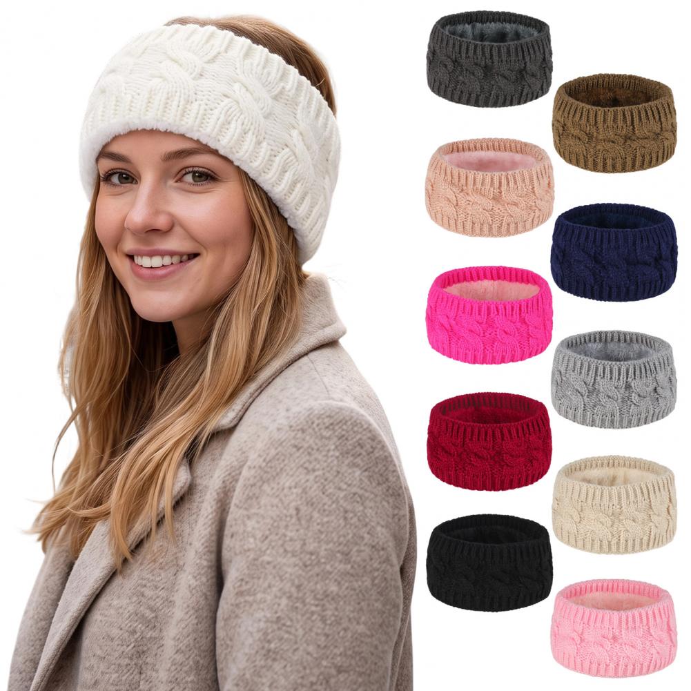 女性用冬のランニングウェア：女性用ニットヘッドバンド、フリー - Fleece Ear Warmer Band のレビューと価格